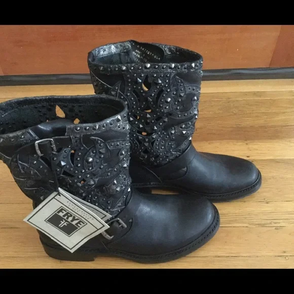 Frye Veronica Deco Black Boot, Sz 10, NWT! - Picture 4 of 5